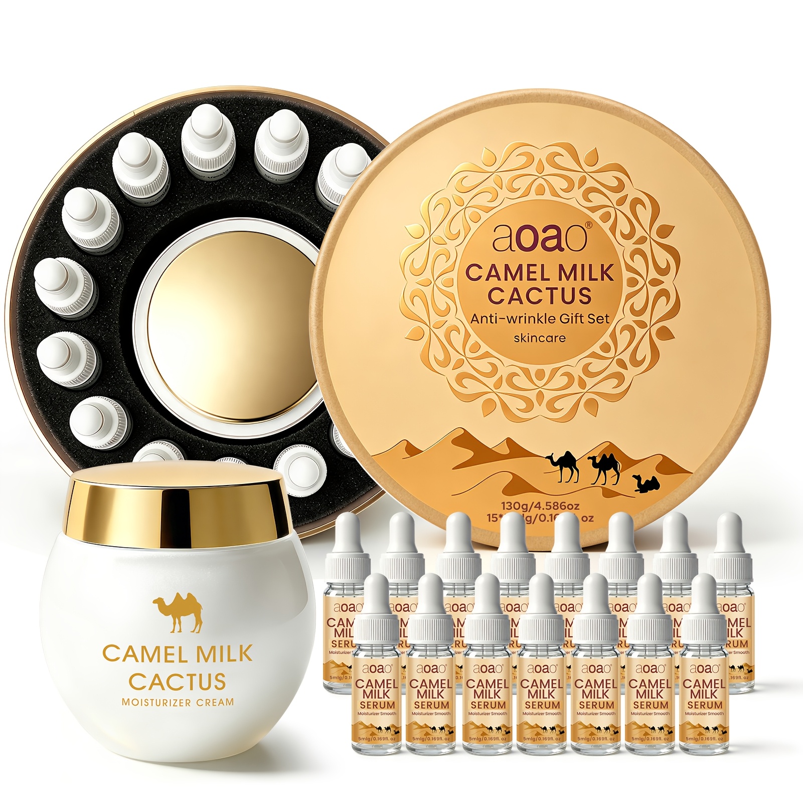 Image of 16pcs Facial Skincare Set Includes Moisturizing And Camel Milk Moisturizing Cream Firming Care Gift Box / Skincare