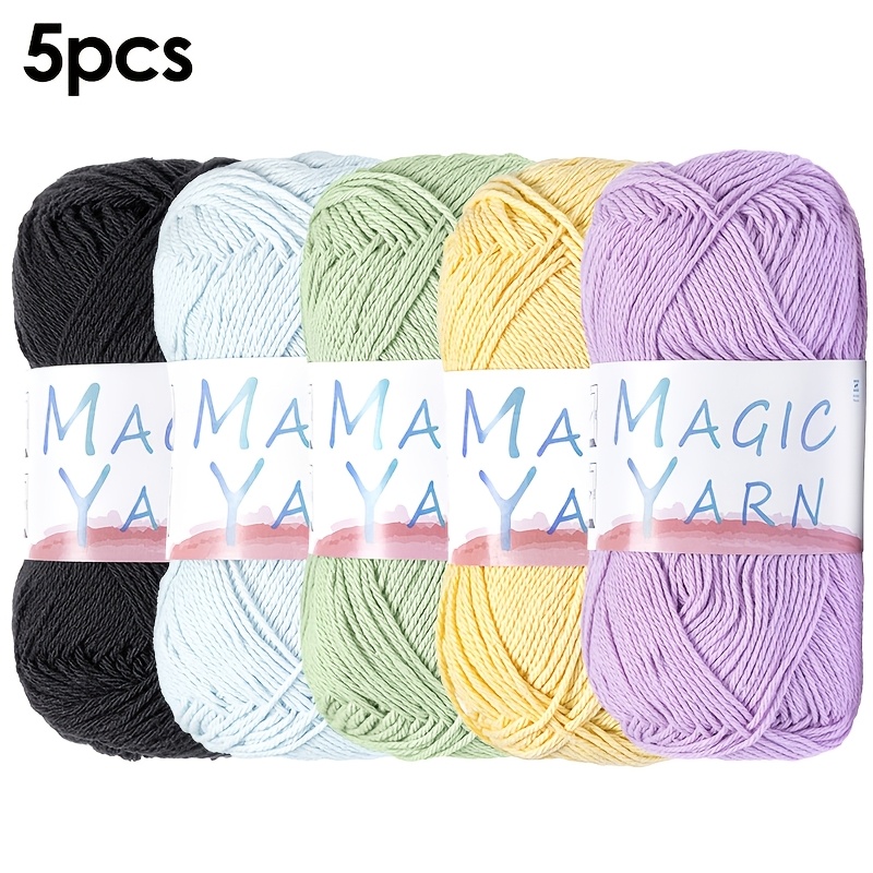 TEMU 4pcs/5pcs Cotton Yarn, Quick Plain 100% Cotton Fun Knitting Yarn, Friendly Crochet Yarn, -tex, Solid Color, Suitable For Making Clothing