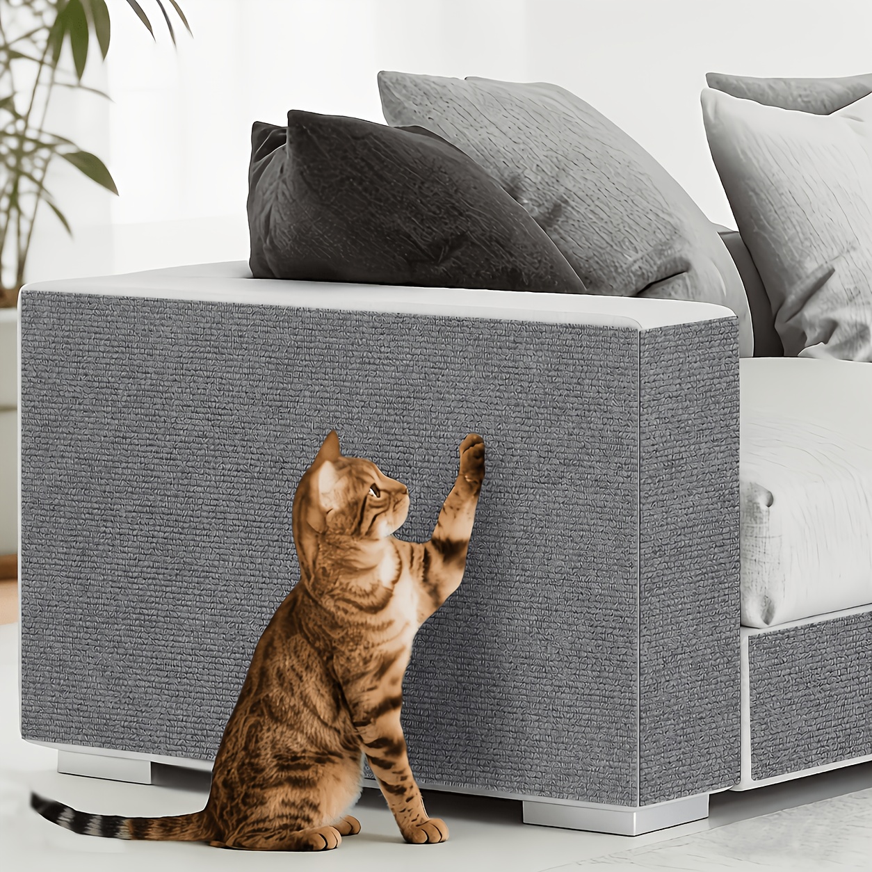 TEMU 3 Rollos Alfombrilla Antiarañazos para Esquina de Ventana, Rejilla para Gatos, Área de Arañazos Especial, Autoadhesiva, Adhesivos para Arañar