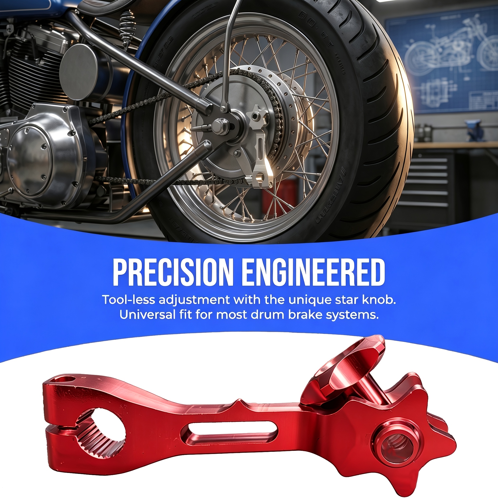 TEMU 1pc Motorcycle Brake Arm Lever Universal Motorcycle Rear Brake Pedal Lever Cnc Aluminum Alloy Foot Brake Lever Universal Titanium Crescent Brake