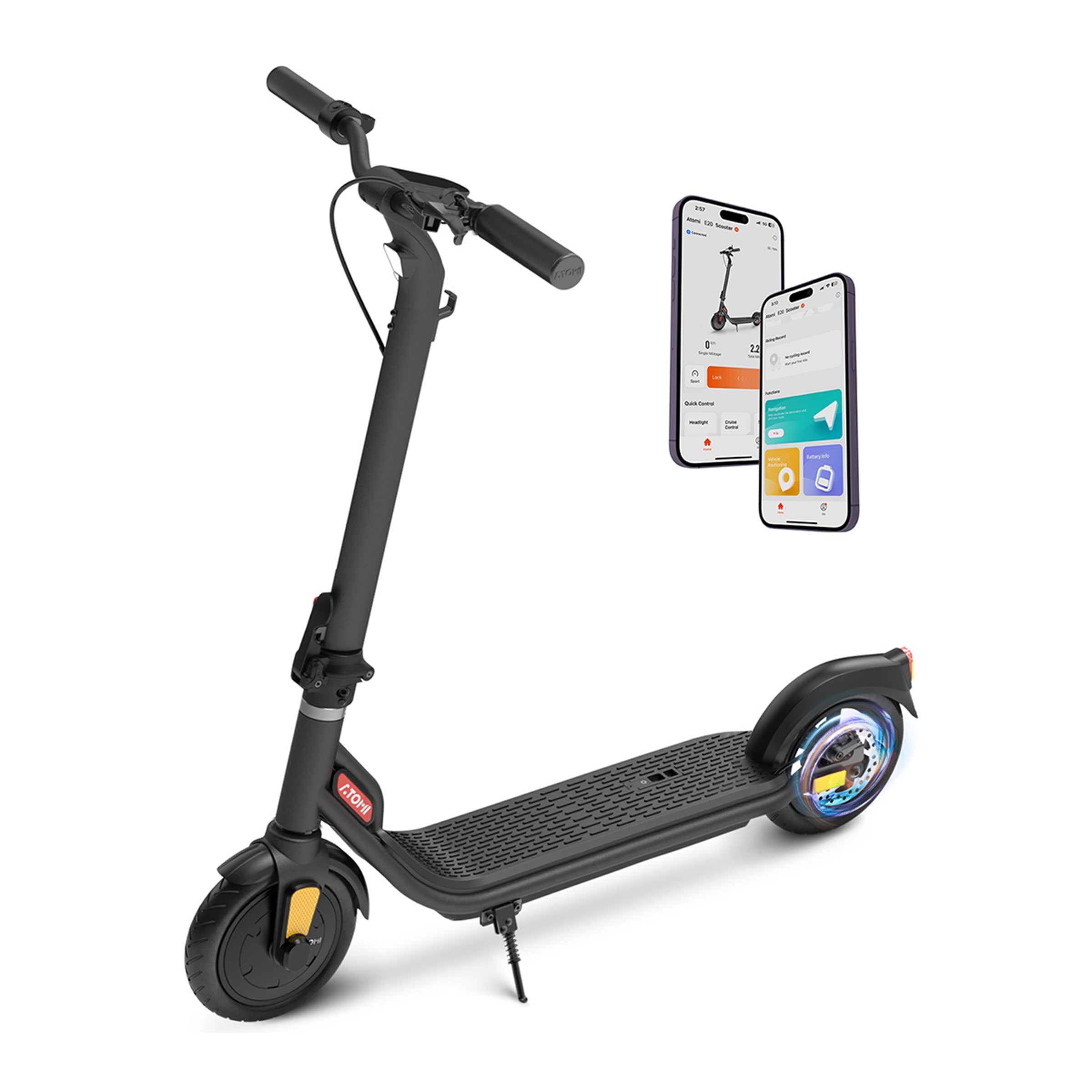 

E20 Electric Scooter - 500w Motor, 19 Miles Long Range, 15.6 Mph Speed, Smart Foldable Commuting Scooter For Adults