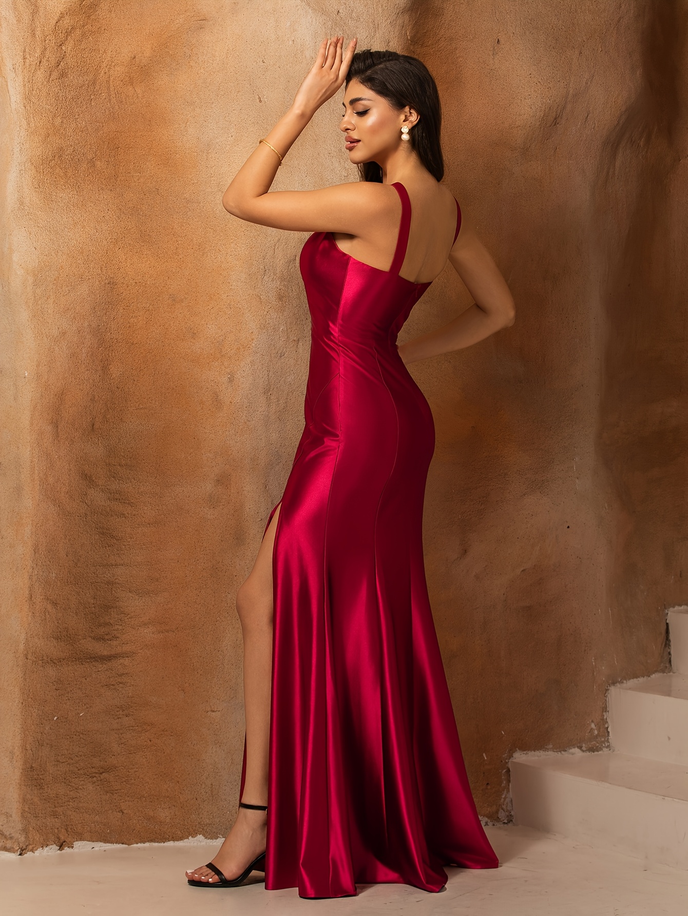 Holiday Dress Elegant Red Sleeveless Bodycon Long Bridesmaid Graduation  Costume Design Date * Style Ball Gown Ultra-Long Skirt