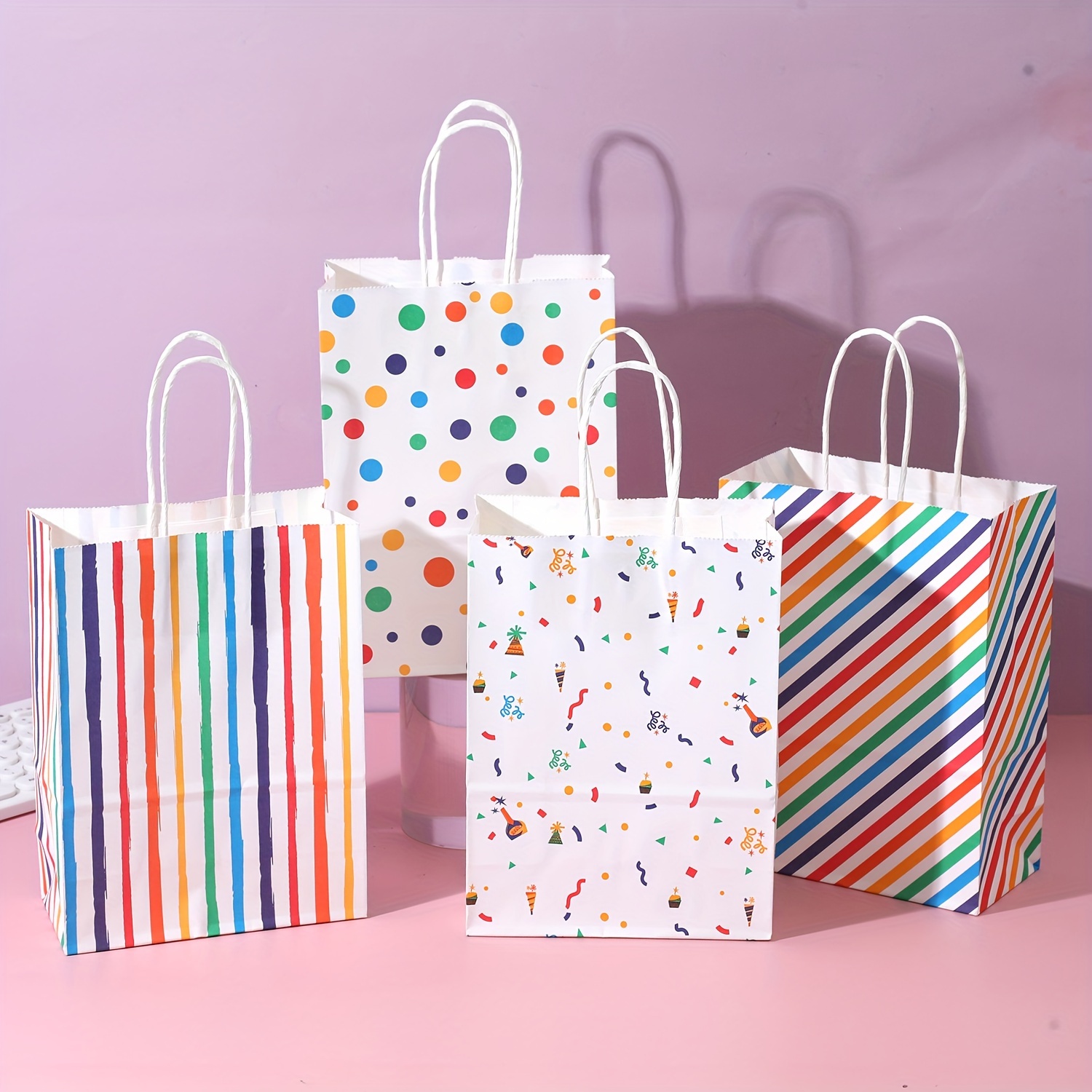 

12pcs Assorted Paper Gift Bags With Stars, & Stripes - Holidays & Parties