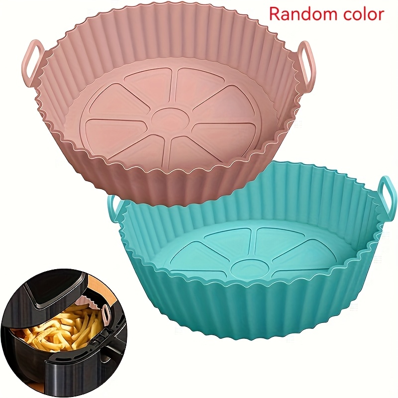 TEMU 1pc Reusable Silicone Fryer Liner, , Food-safe, Versatile Accessory For Air Fryers, Durable Cooking Tool, With Compatible With Most Air Fryers