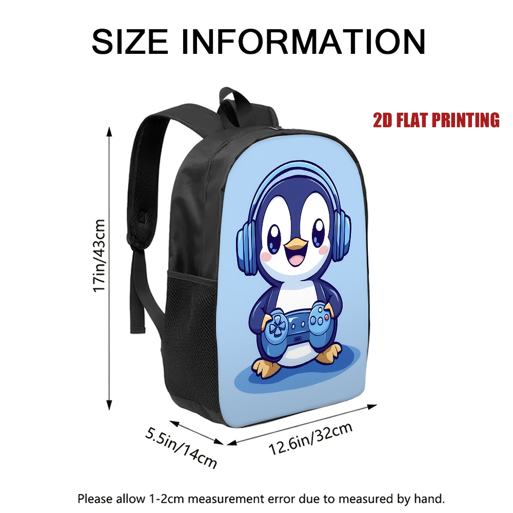 One Smiling Penguin-Themed Gaming Backpack, Featuring Adjustable Straps And Ample Storage, Perfect for Travel And Everyday Use., For Teenager