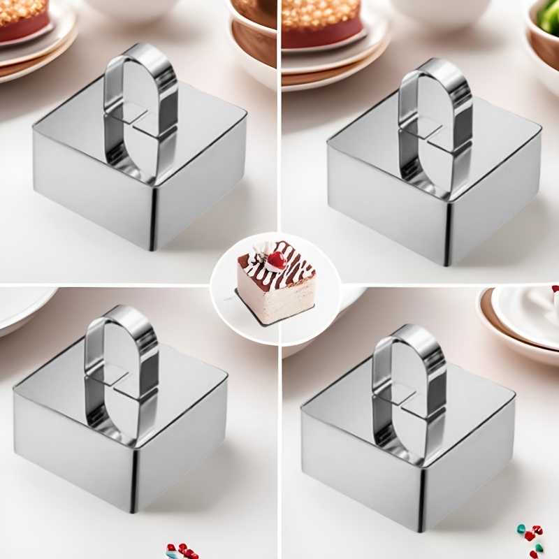 

Pastry Molds Stainless Steel Mousse Rings With Pushers, Suitable For Baking Cakes, Desserts, Muffins, Ideal For Home .