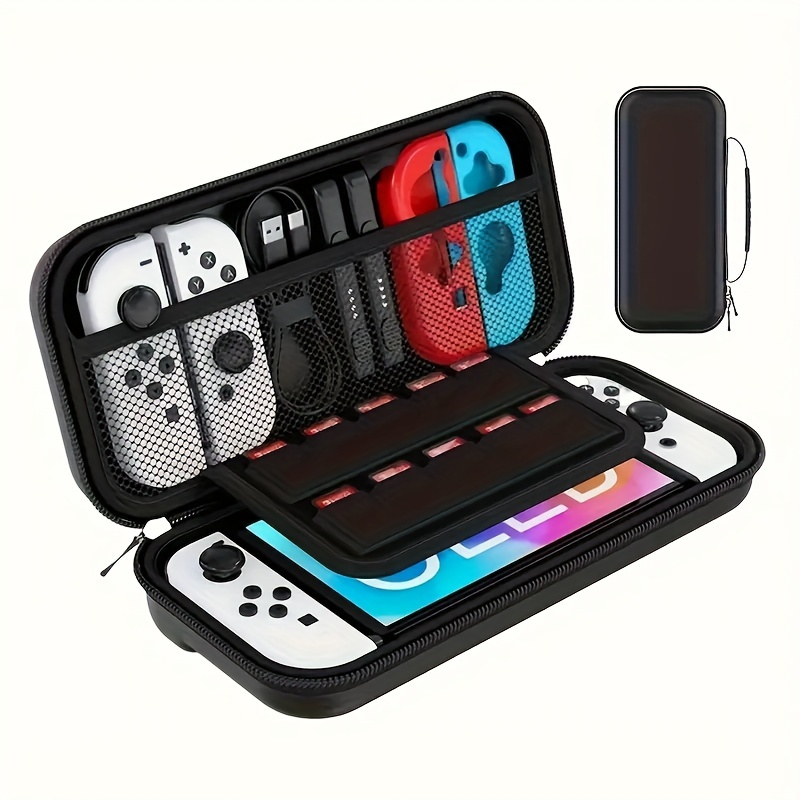 

For Nintendo For Switch Oled Carrying Case - Leather Protective Travel Bag With Extra Storage Space For Console & Accessories, Carry Case, Compatible