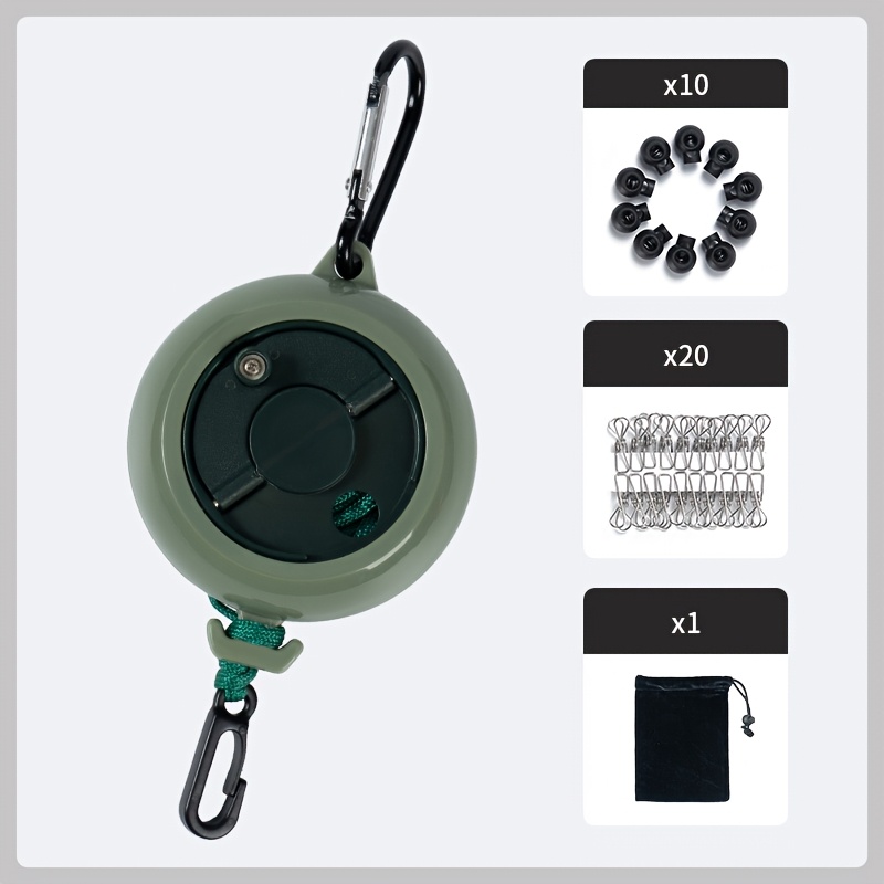 Outdoor Manual Retractable Clothesline, 10 Meters, No-drill Installation, Lightweight And Discreet, Ideal For Travel, Business Trips, And Hotels, Clotheslines