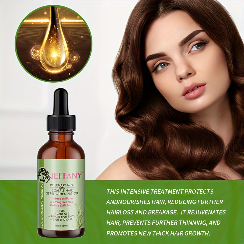 Rosemary Mint Scalp Hair Strengthening Oil Biotin Essential - Temu Canada