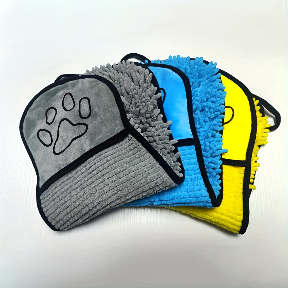 New Pet Absorbent Bath Towels, Thickened Gloves for Pet Scrubbing, Cat and Dog Absorbent Towels, Cat and Dog Cleaning Products