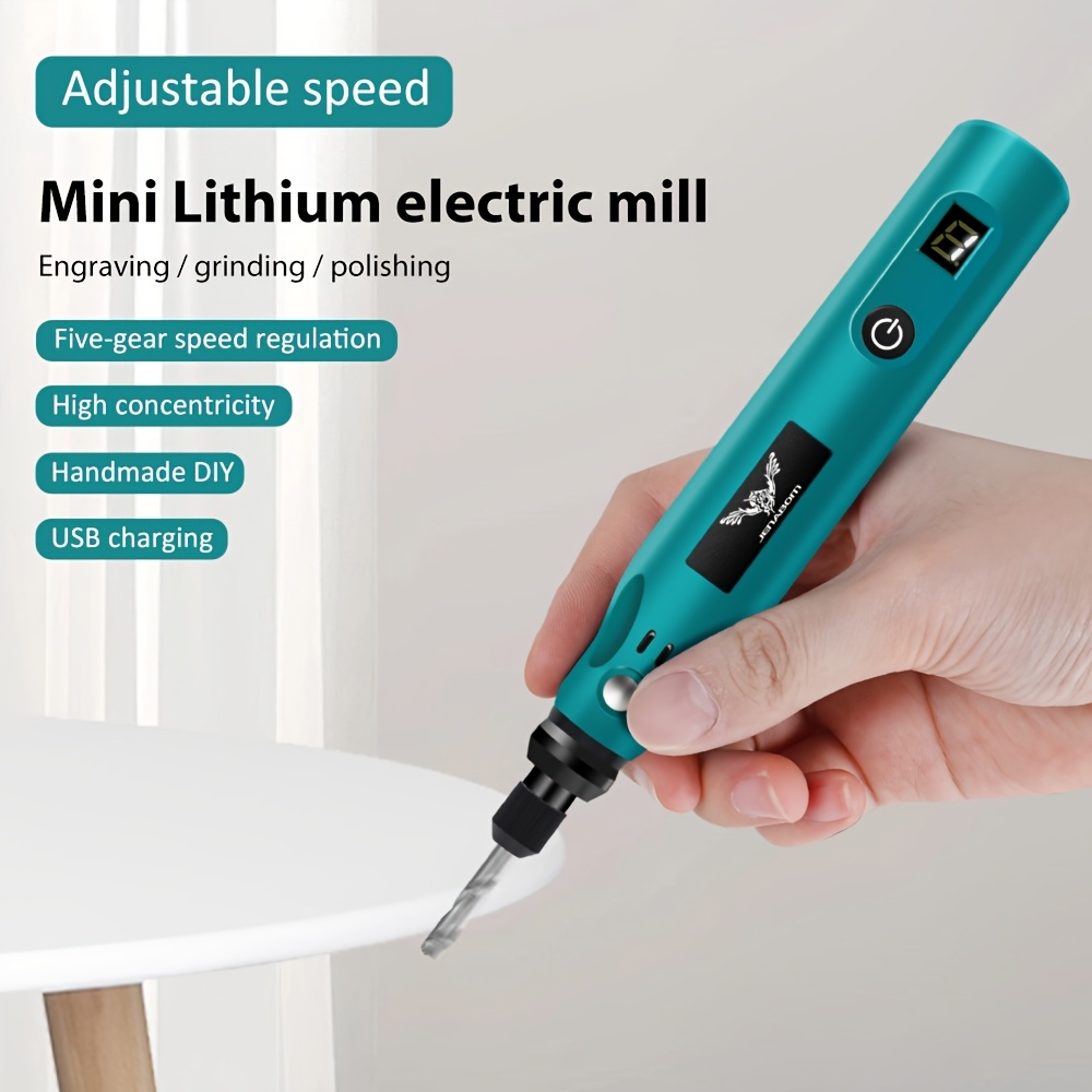 JENABOM 25pcs/39pcs Black and Blue USB Rechargeable Electric Grinder Set Jade Carving Electric Grinder Mini Household Electric Pencil Grinder Rotating Furniture Angle Grinder Tool, Mini Grinder Power Tool, Grinder Power Tool, Projects, Home Improvement, Portable Grinder, Ergonomic Grip, Precision Grinding, Durable Construction, Power Tool Kit, Multifunctional Grinder, Cordles Rotary Tool Kit, Rotary Tool Accessorie, Rotary Tool, Oscillating Tool, Mini Power Tool, Engraving Pen, Dermal