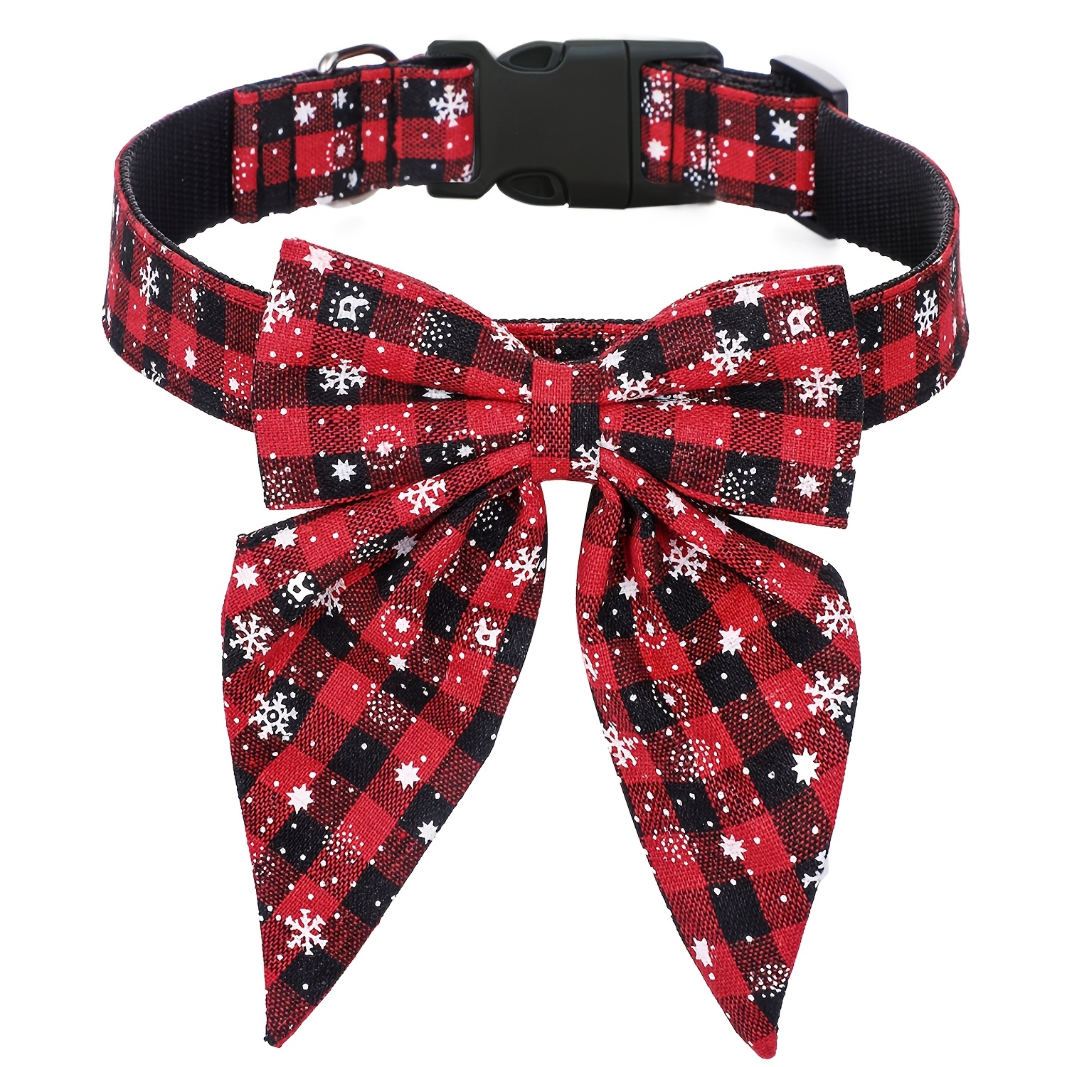 TEMU Collier pour chien avec nœud papillon de Noël et motif de neige, collier pour animaux de compagnie de Noël pour chiens de taille moyenne et