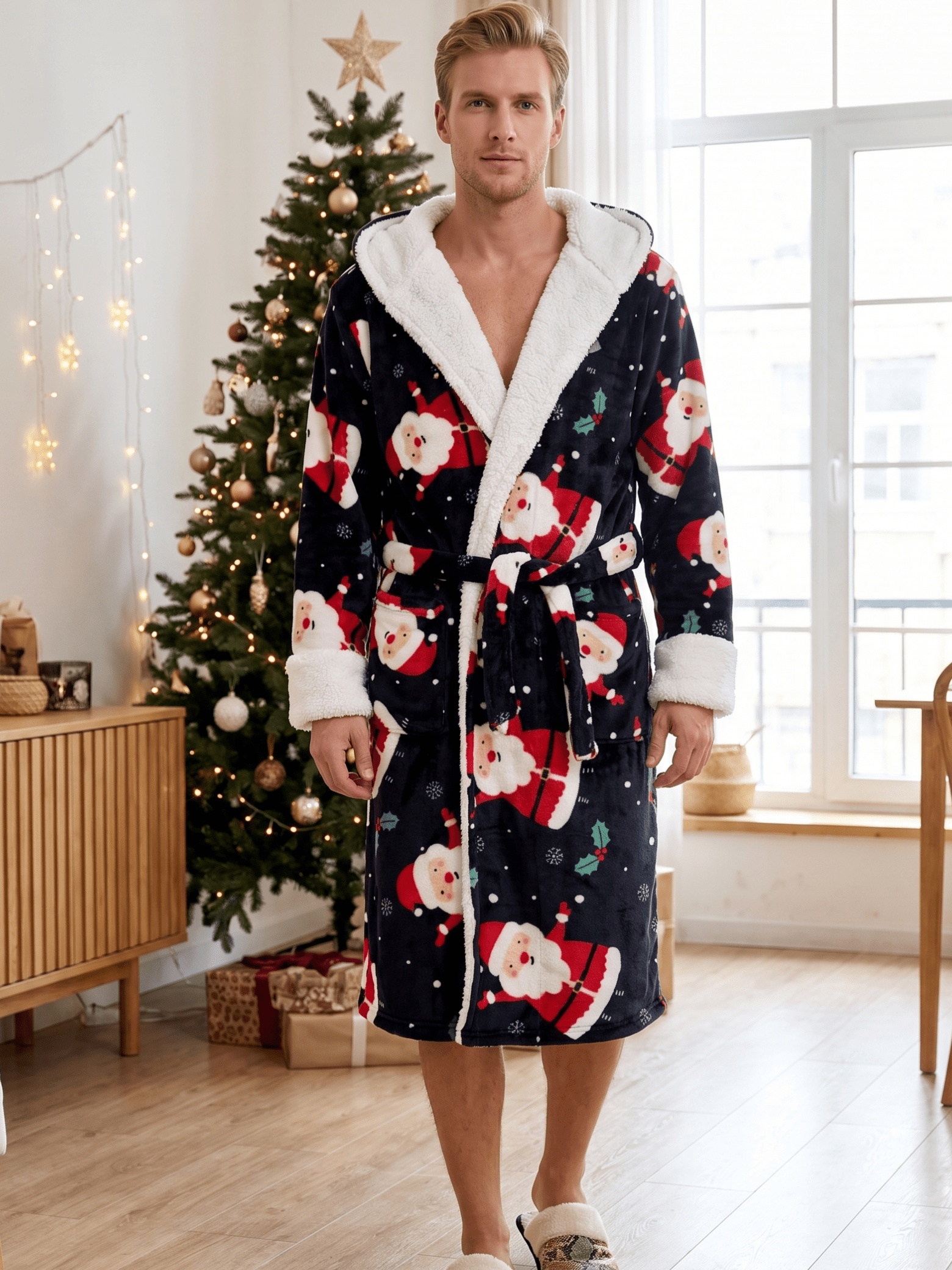 mens christmas dressing gown gowns for men hooded dressing gown mens