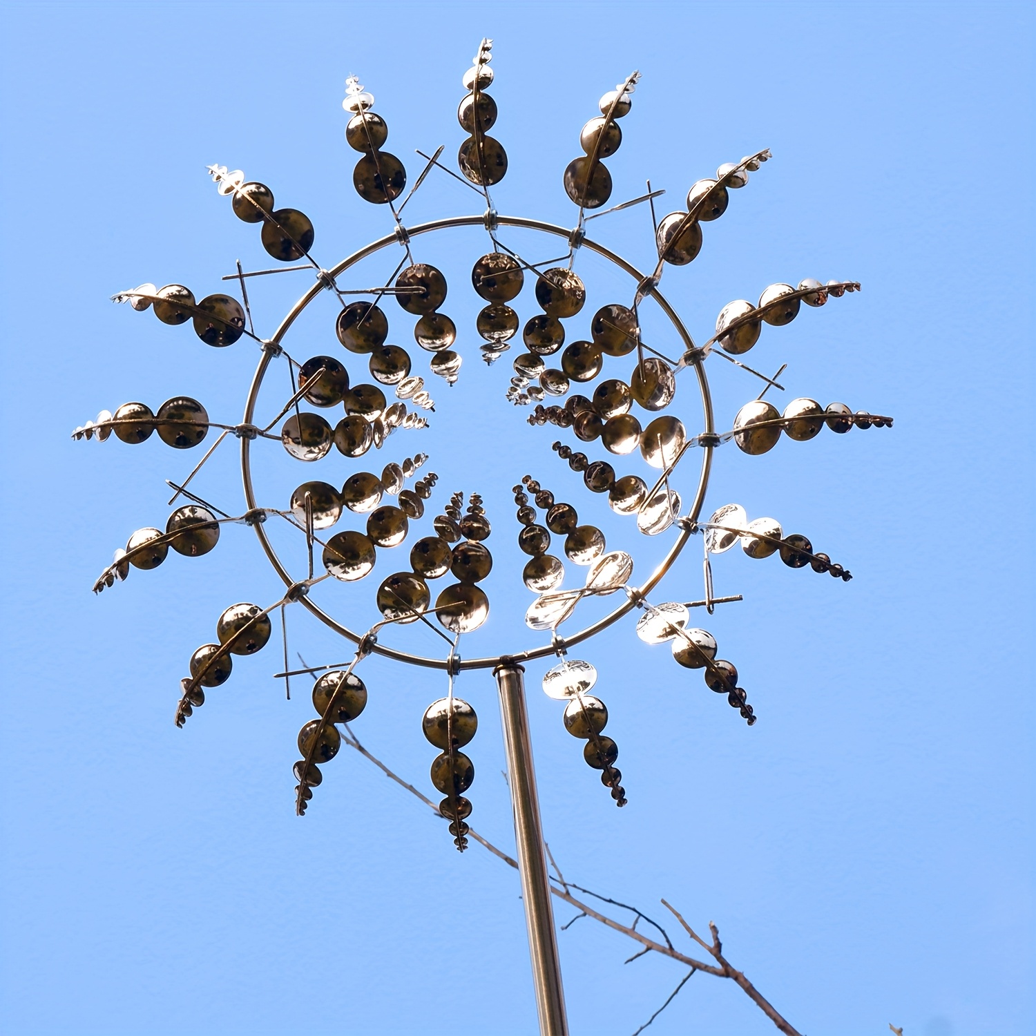 

Unique Magical Golden Windmill, 3d , Solar Golden Windmill, Yard And Garden Windmill, Golden Outdoor Patio Decoration (1pc-silvery)