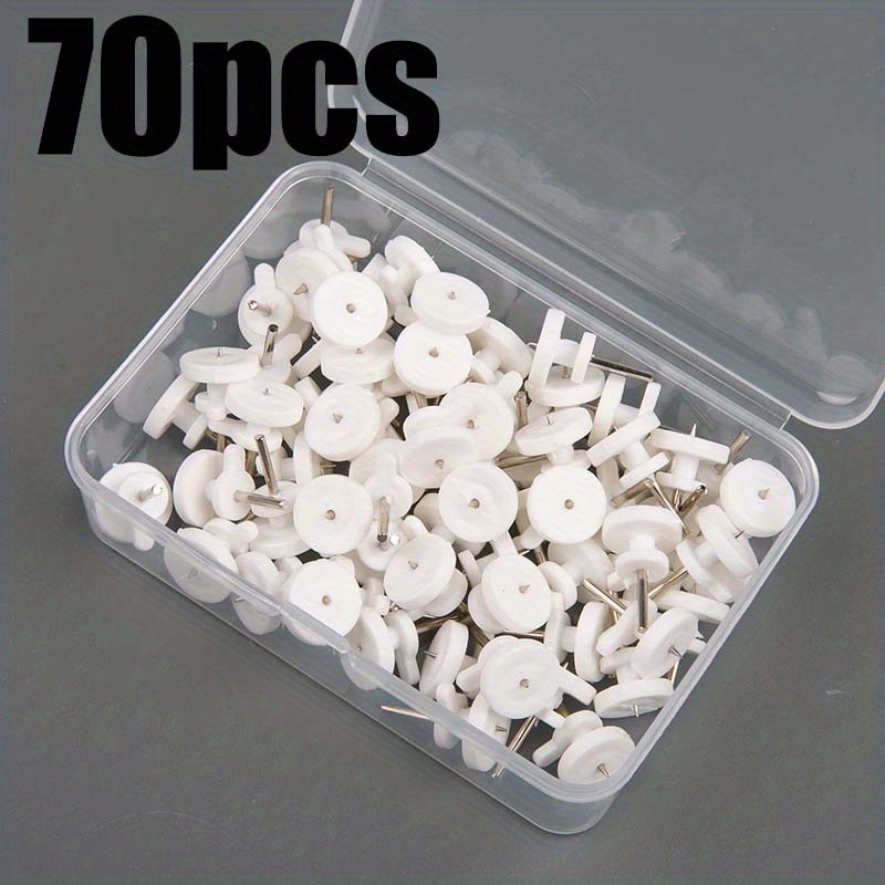 Image of 70pcs Mini Damage-free Picture Frame Nails, Living Room Wall Nails, Invisible Hooks With Round Holes, Suitable For Picture Frames And Hanging Decorations