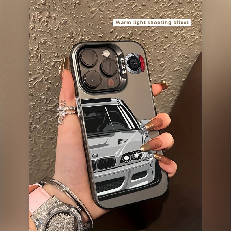 TEMU Phone Case: Suitable For Phone Case, Laser-engraved Silvery Sports Car