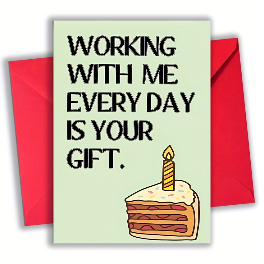 

Funny Birthday Card For Or Boss - Cartoon-themed, Greeting With Envelope Included