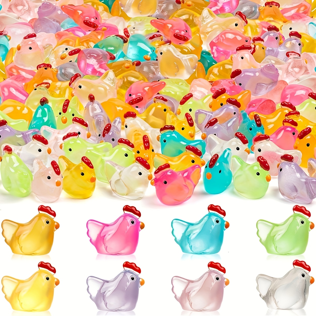 

40-pack Figurines - Colorful Resin Craft Set For Diy Decor, Ideal For Indoor/outdoor Party And Festive Celebrations, No Power Needed, Animal Theme, Accessories