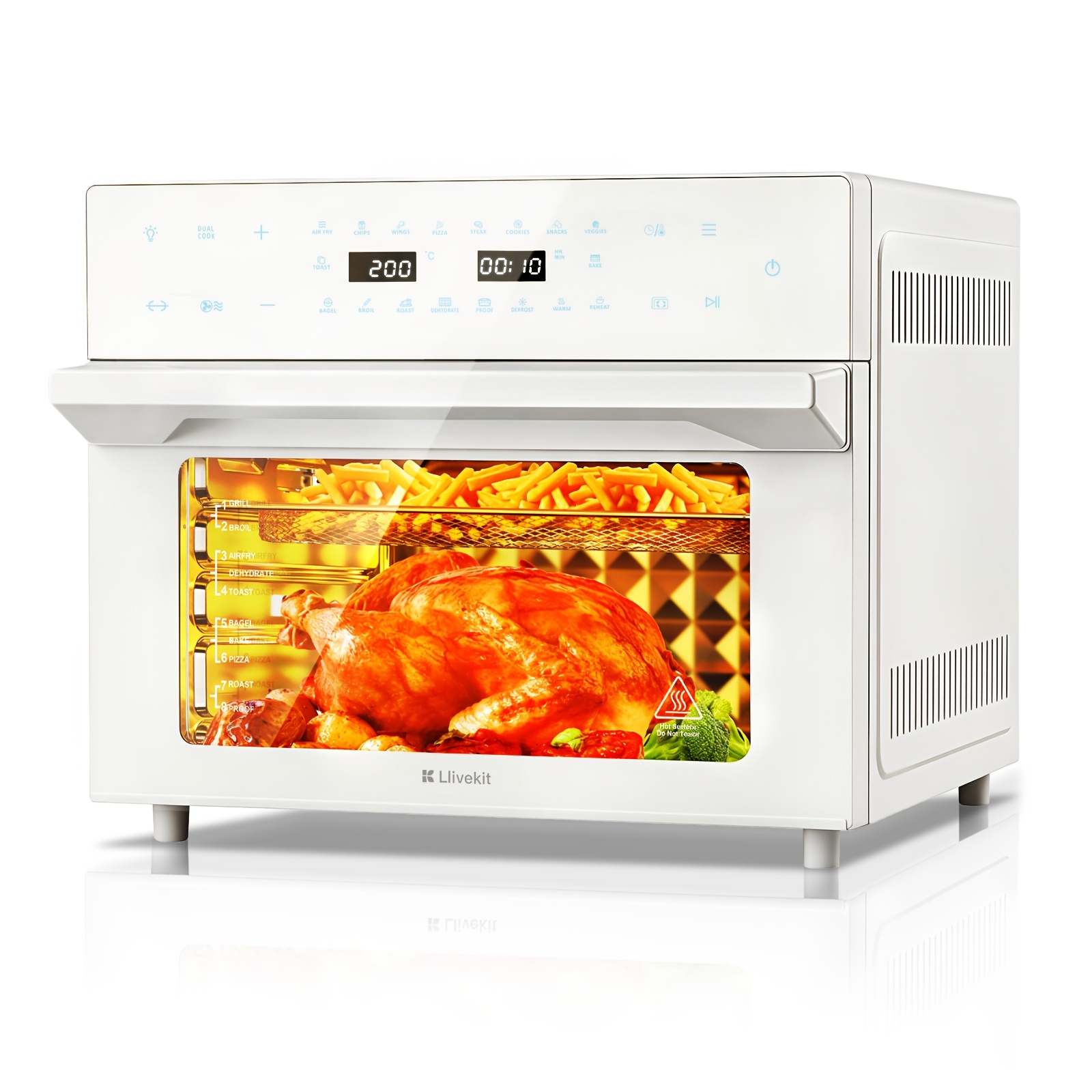 Image of 30 -one Air Fryer Oven Combo With Touch Screen & Window, Baking/standing Convection Suitable For Home Kitchen, Stainless &, 9 Accessories & Recipe Book, Temperature Range 80-230°c