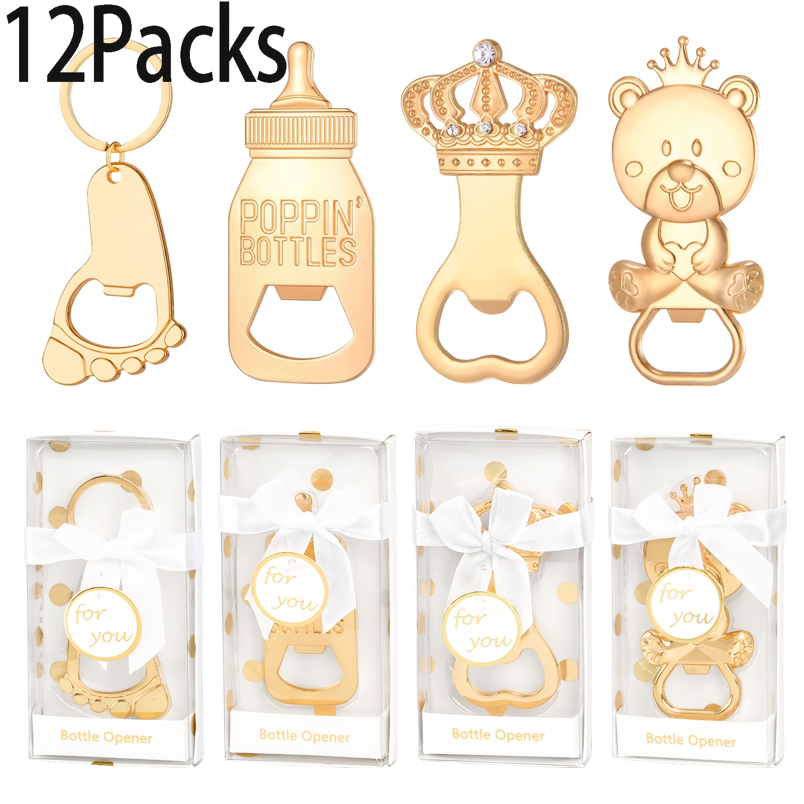 TEMU Cadeau pour elle/lui, 12 petits cadeaux pour fêtes de remise de cadeaux, ouvre-bouteilles avec boîtes cadeaux, cadeaux d'anniversaire, convient