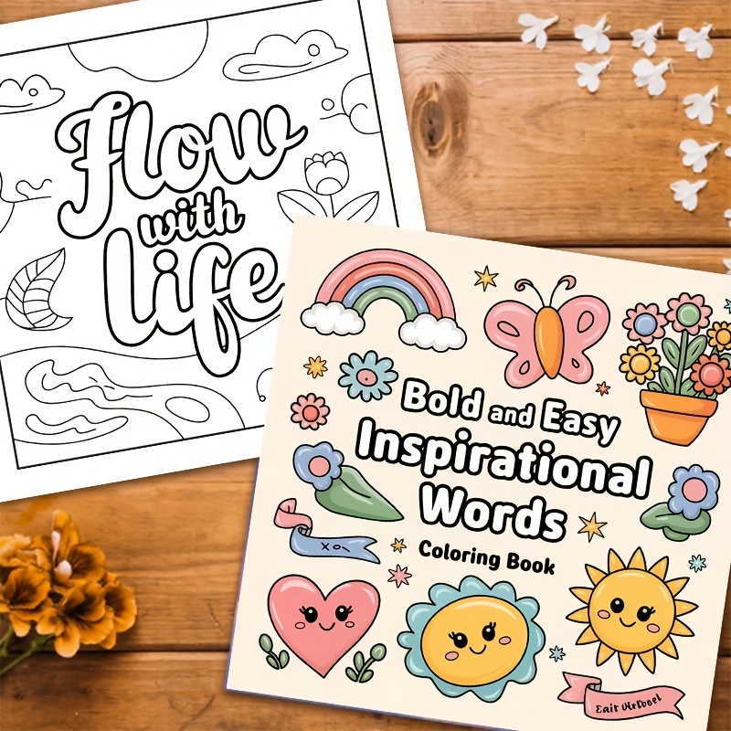 

Deluxe Inspirational Coloring Book For Adults - 22 Pages, Unique Cover Design, Relax & Emotional Release, Perfect Gift For Valentine's, Christmas, Halloween,