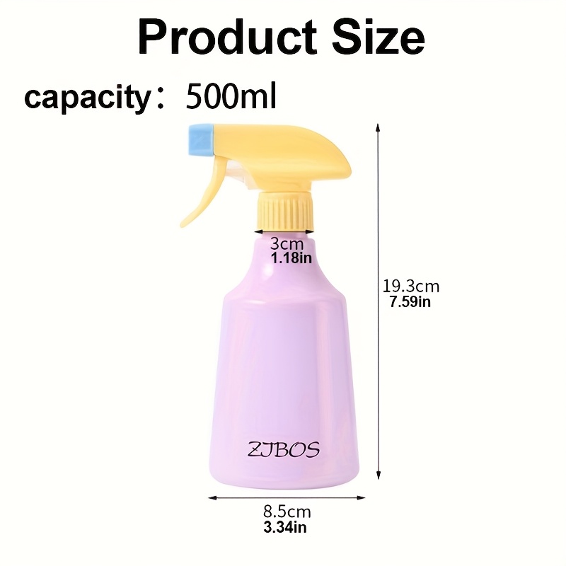 1pc 500ml dopamine hand press fine mist spray bottle watering can household cleaner disinfectant dispenser hair styling hydration spray bottle plastic water spray bottle Product details 0