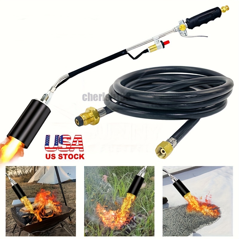 

Portable Propane Torch Burner Wand Igniter Roofing Black W/ Hose