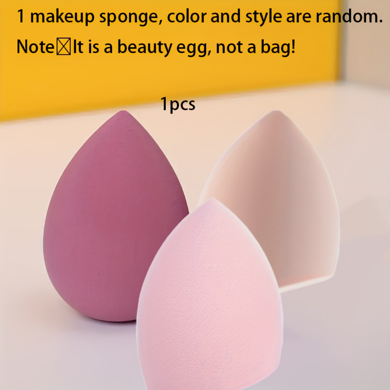 1pc Beauty Sponge, Dual-use Makeup Sponge, Water-based Pu , Wet And Dry Foundation Blender, Unscented, Suitable For Combination Skin, Random Color (! 1pc Beauty Sponge 1pc Beauty Sponge Not 1 Bag)