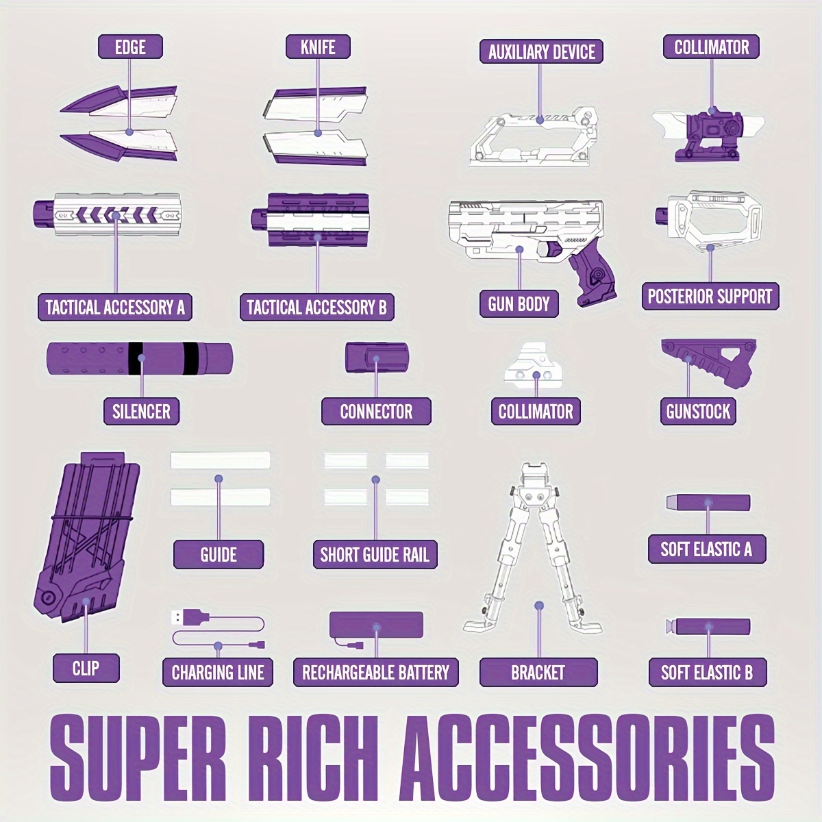 Super Sized Soft Bullet Gun, Children's Toy Gun That Diy Transformed