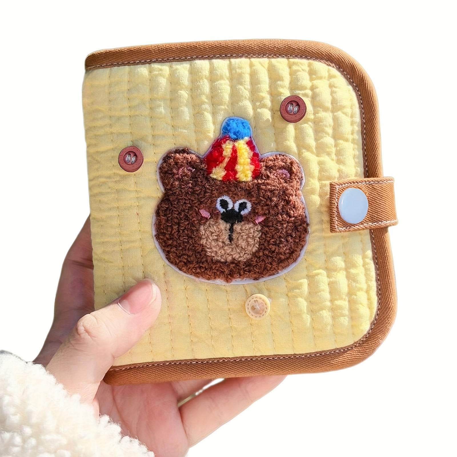 TEMU Portafoglio Orsetto Cartone Animato con Portamonete Staccabile, Porta Carte, per Banconote , Portafoglio Pratico, Versatile, Grande Capacit�,