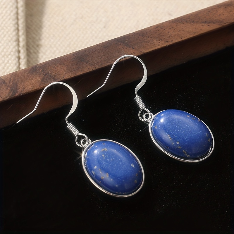 Women's Retro Ethnic Style Synthetic Turquoise Oval Earrings