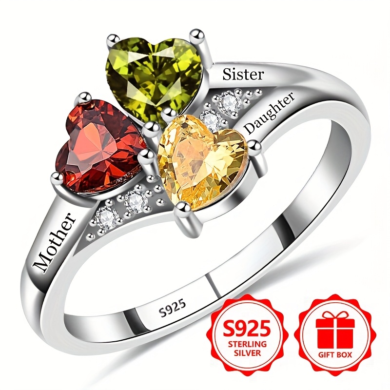 925 Silver Women's Ring with Colorful Stones
