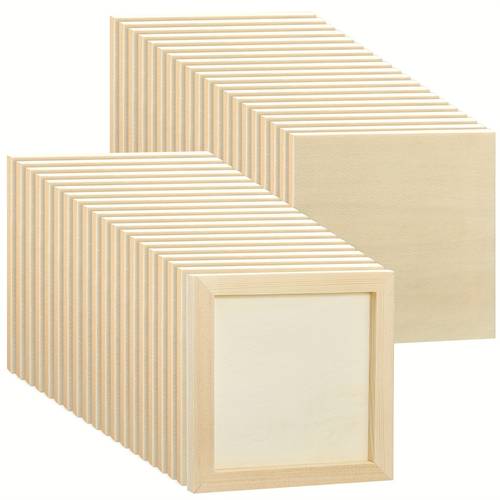 48pcs inch pine wood panel boards unfinished square wood panels painting panel boards for crafts paint diy drawing pouring art projects