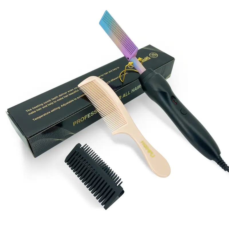 electric hot comb hair straightener curler Temu
