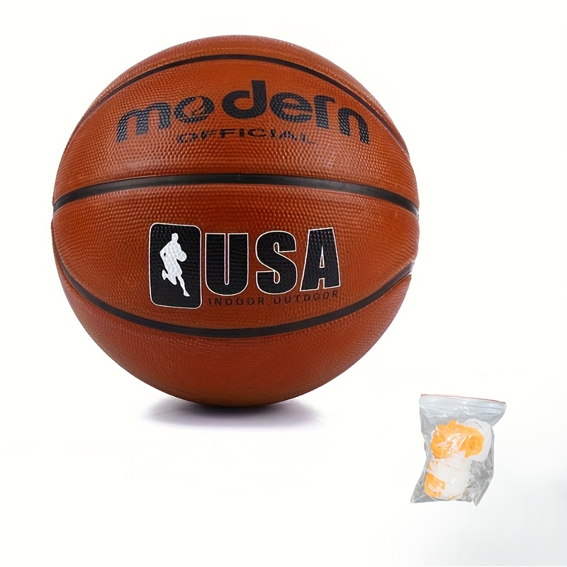 TEMU Basketball , Made Of High-quality Non-slip Rubber, Ideal For Training And Competitions For Adults, For Indoor And Outdoor Play, In A Brown Color