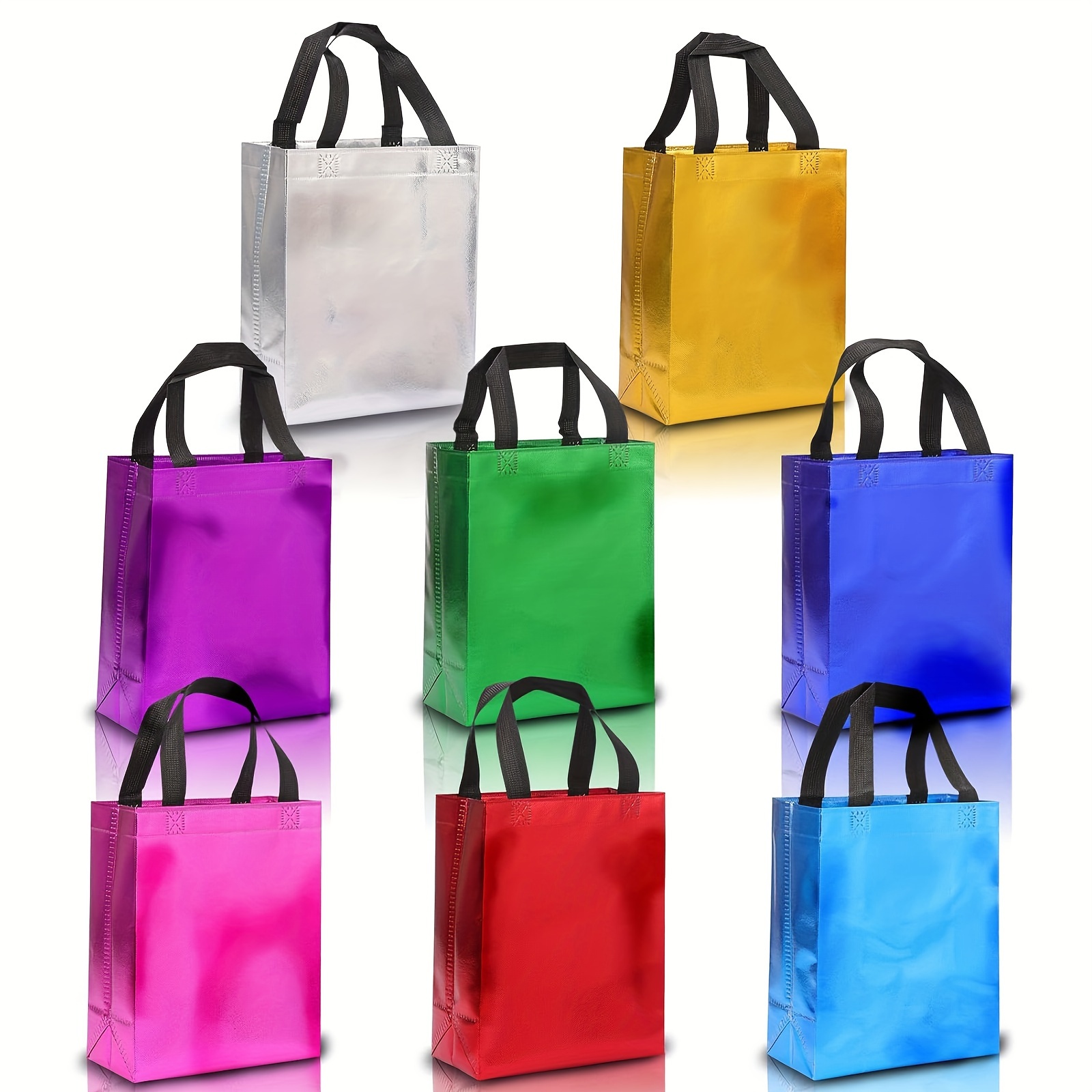 

16pcs Gift Bags, 8 Gift Bags, Christmas Gift Bags, Size 7. X 9.8 Inches, Simple And Design, Perfect , Good Quality, Easy To Carry, Storage, Store Items, Gifts, Suitable For