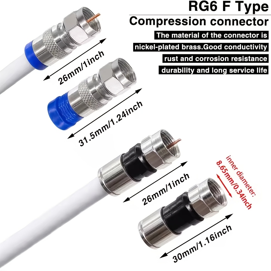 Kit de herramientas de crimpado por compresión para cable coaxial con pelacables, conectores coaxiales tipo F RG6 RG59, juego de alicates de crimpado para cable coaxial