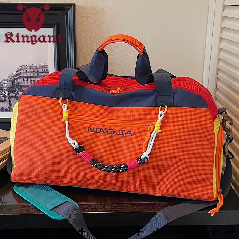 TEMU Sac de sportif, bandoulière réglable / Léger / Grande / Multifonctionnel / Plusieurs poches / Compartiment à chaussures séparé, sac de voyage en