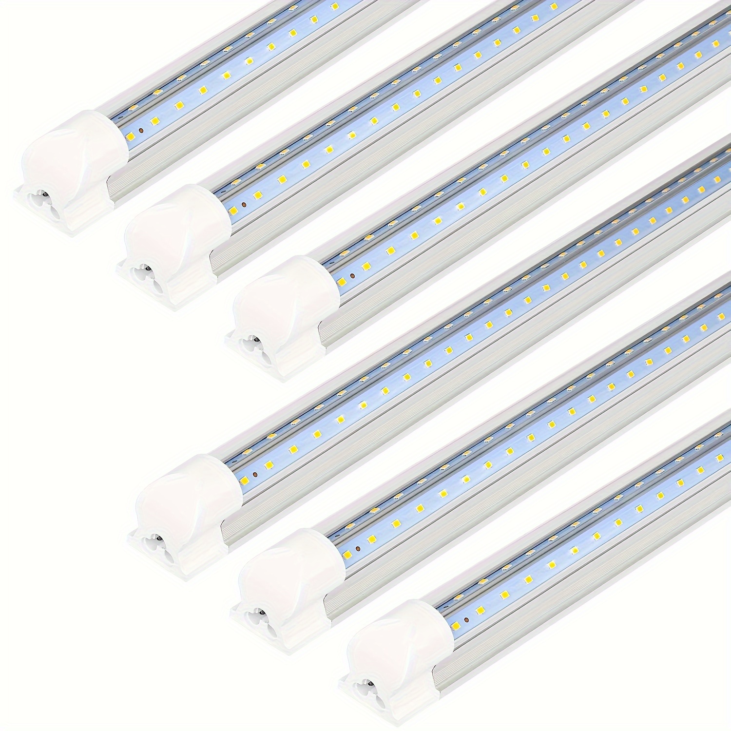 TEMU 6 Pack 4ft Led Shop Light, 40w, 5200lm, 6500k Super Bright White, V Shape Integrated T8 Led Tube Light, 4 Foot Linkable Shop Lights With Built-in On/off Switch