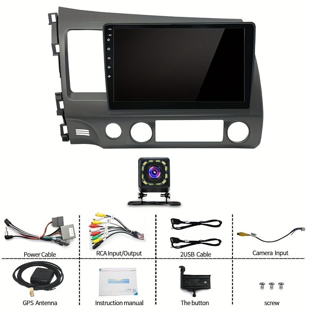 TEMU Radio stéréo GPS Navi CarPlay 10" pour for HONDA Civic 06-11, batterie