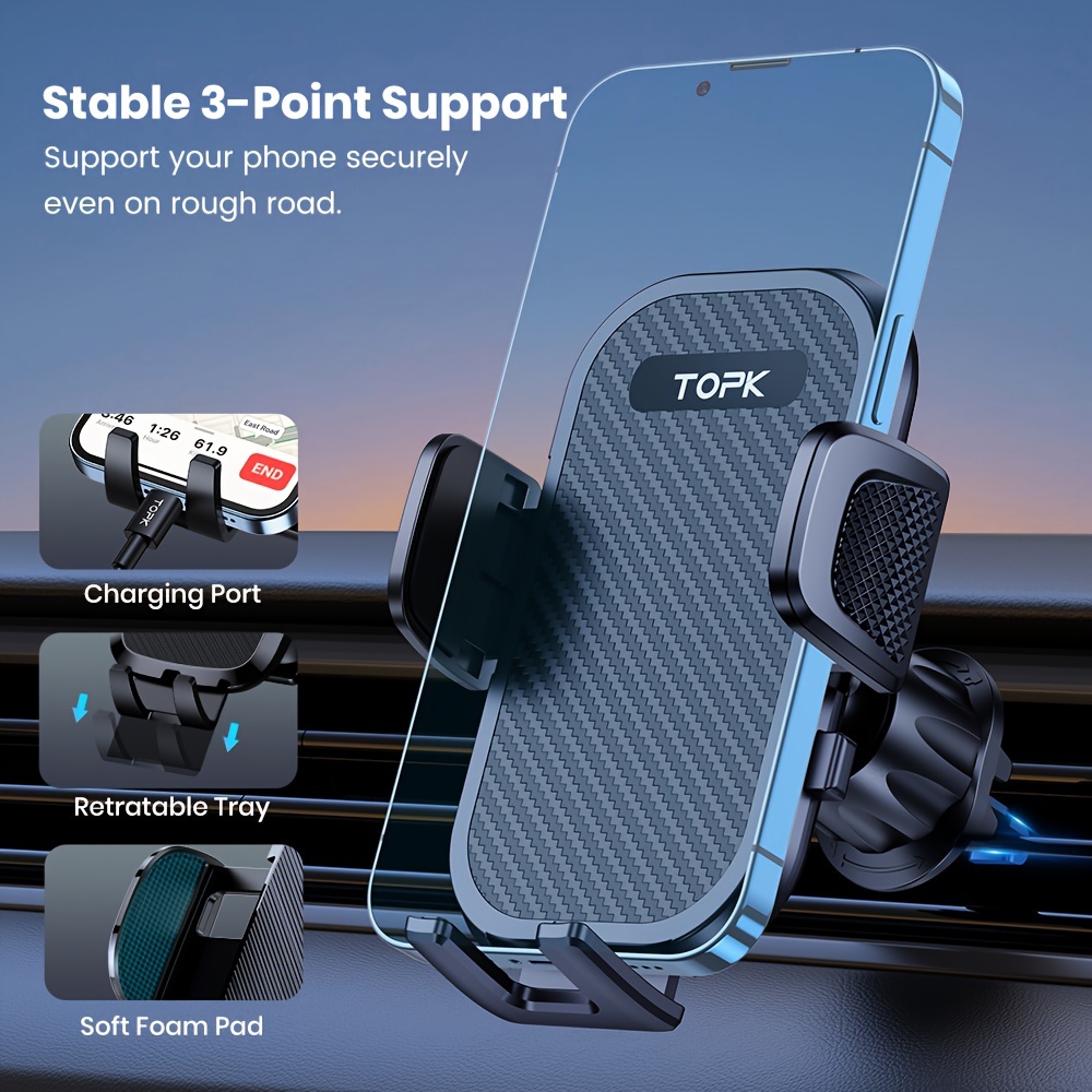  d42g phone holders for with newest metal hook clip air vent cell phone car mount hands free universal automobile cradle fit for iphone android and all smartphones details 7