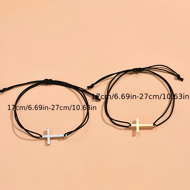 Cross Weave Adjustable Couple Bracelets Set