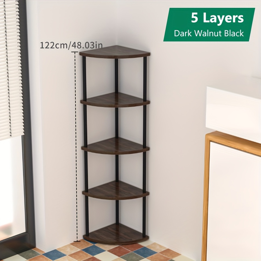 modern multi tier metal corner shelf brushed floor standing storage organizer with tiered shelves for living room bedroom study   saving design sturdy metal pre assembled versatile use for books decor and functional items