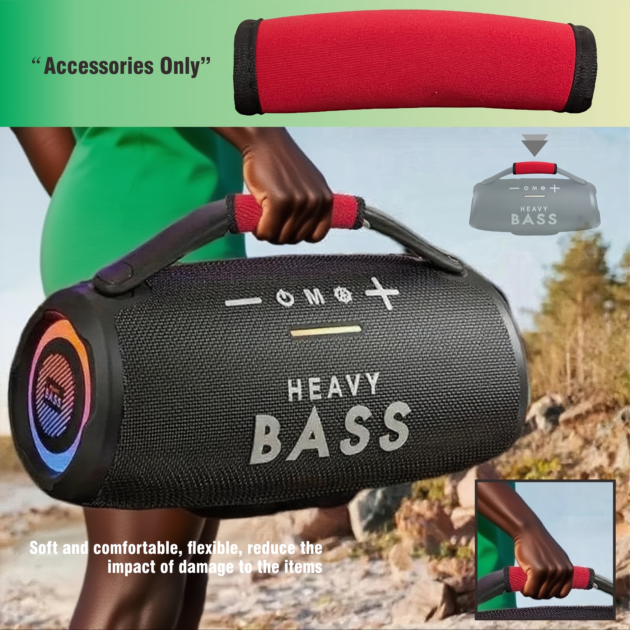 1pc Heavy Bass Speaker Handle Wrist Strap - Red Fabric, Durable and Comfortable, Suitable for Car Stereo Speakers, Perfect as an Easter and Christmas Gift for Car Stereo Accessories | Durable Design, Designed for Heavy Bass Speakers