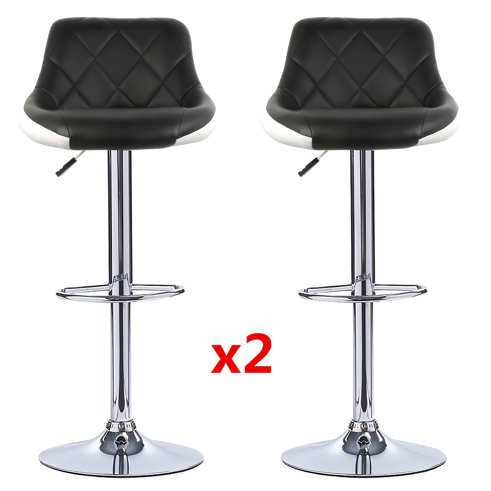 TEMU Ensemble de 4 tabourets de bar en similicuir - Tabourets de comptoir rembourrés de luxe commerciaux, tabourets de bar pivotants avec base en
