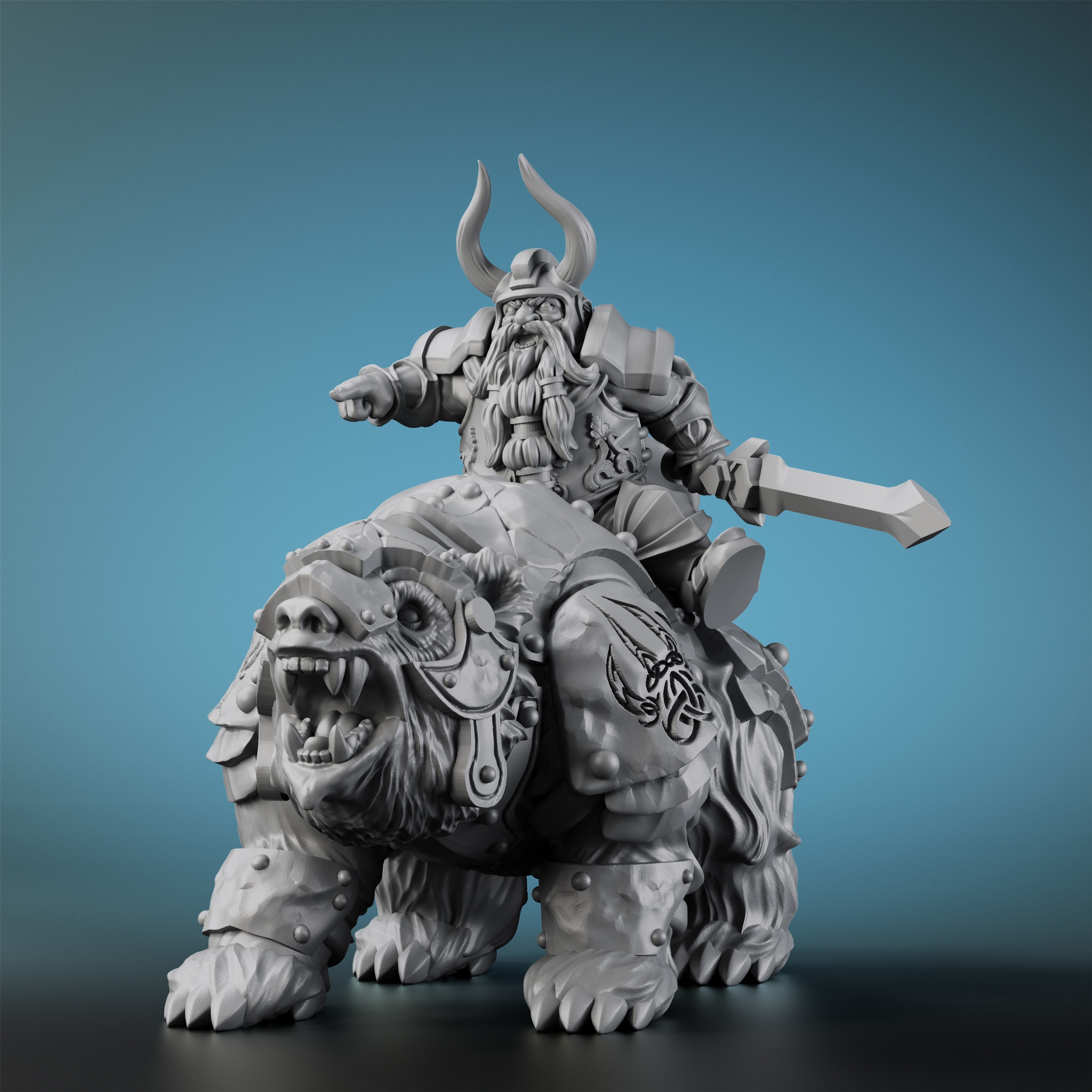 Rpg Role Playing Game Miniatures - Dwarf & Bear Miniature, Perfect For Rpg Games, Collectors' , Great For Games