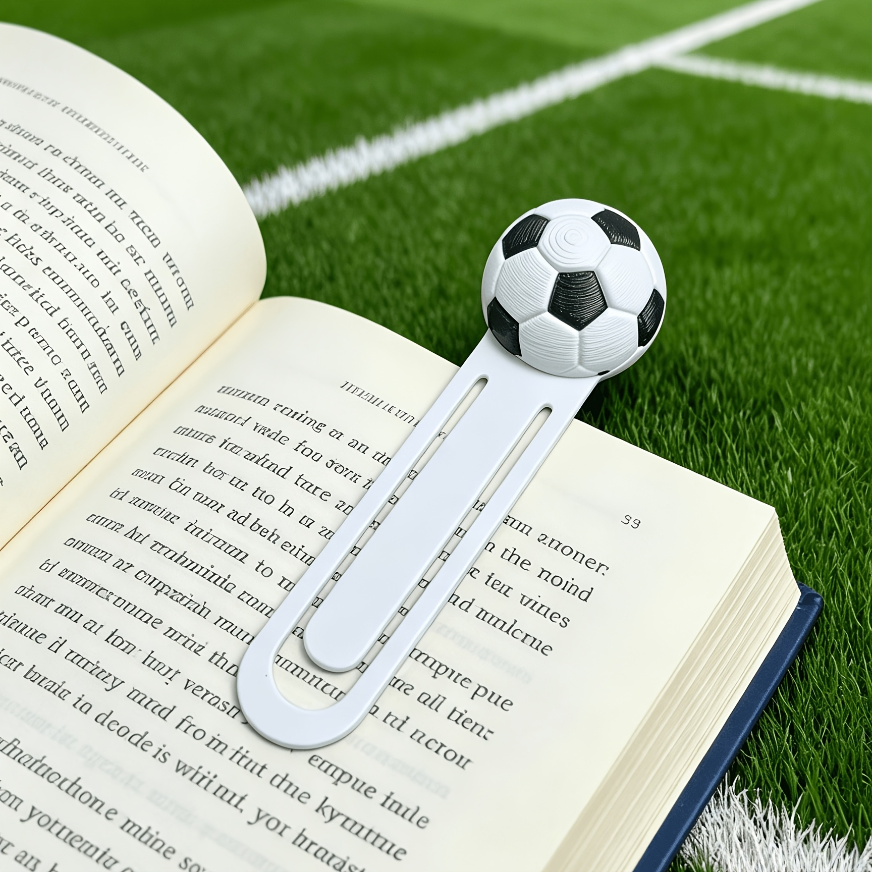 TEMU Marcapáginas y clip para libros 3D de fútbol - Marcapáginas temático adecuado para , a los deportes, amantes de los libros, uso en oficina -