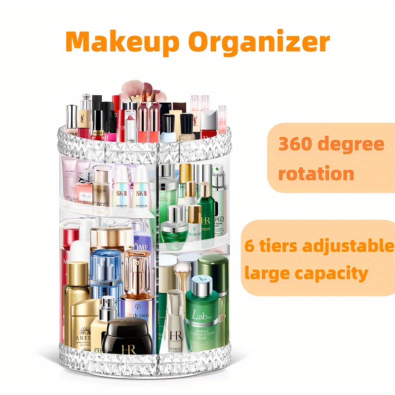 

B08 , Cosmetic And Skin Care Products Storage, , 6 Tiers Adjustable Large Capacity, Transparent Colour