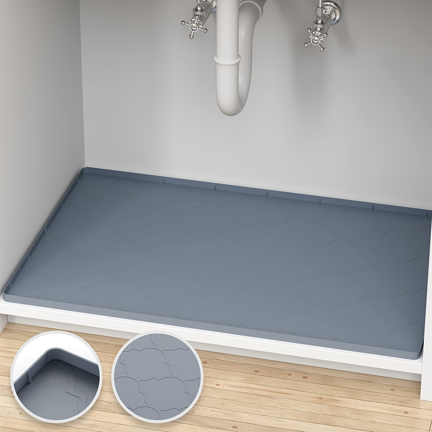 item picture silicone sink mat silicone sink drip tray pad for kitchen and bathroom cabinet organizer storage protector under sink kitchen sink tray bathroom cabinet mat