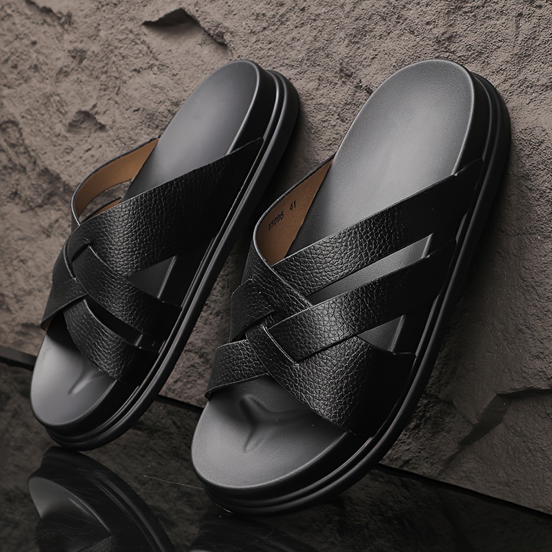 Zapatillas de Microfibra Estilo para Hombre Sandalias Abiertas con  Antideslizante de PU, Calzado para */Exterior/